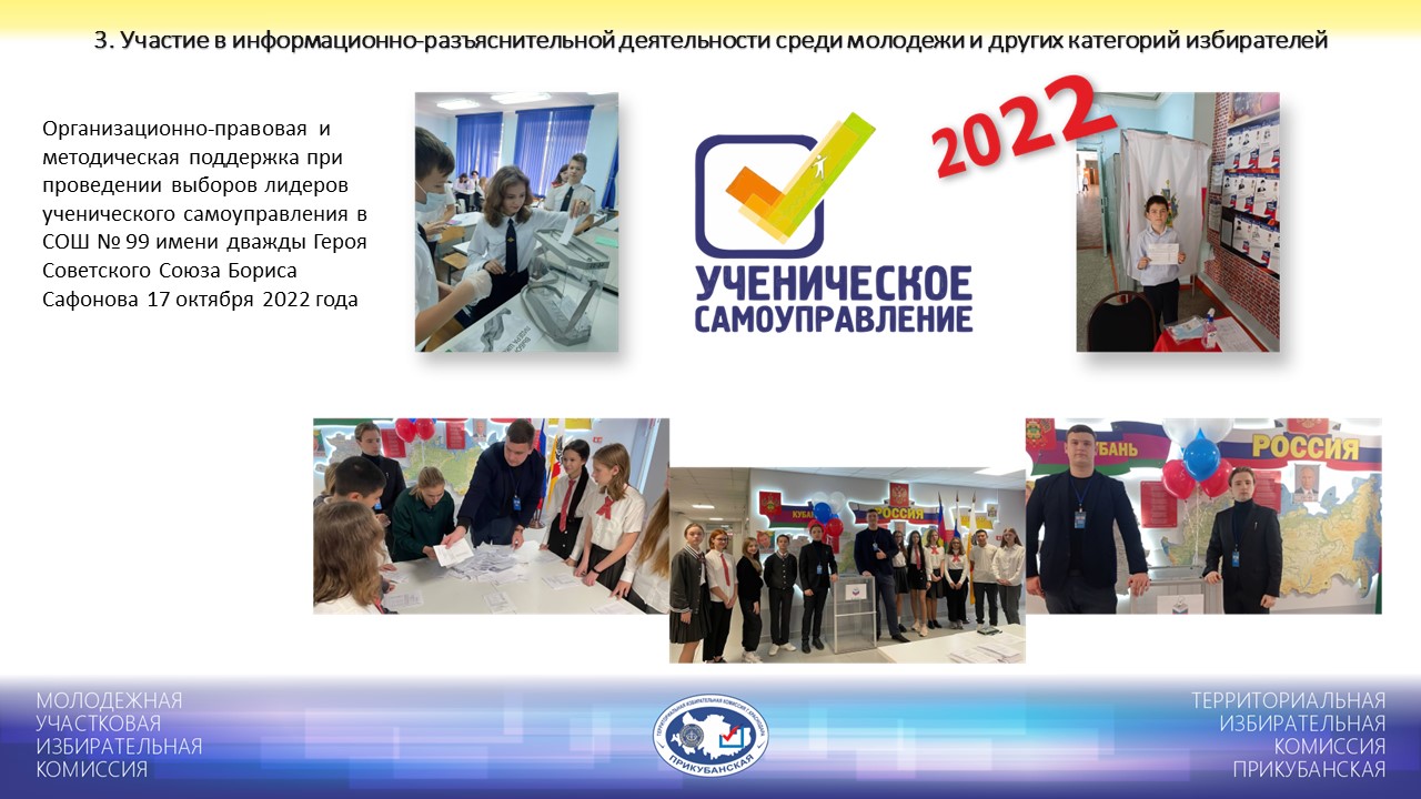Отчет о работе молодежной участковой избирательной комиссии избирательного участка № 22-65
