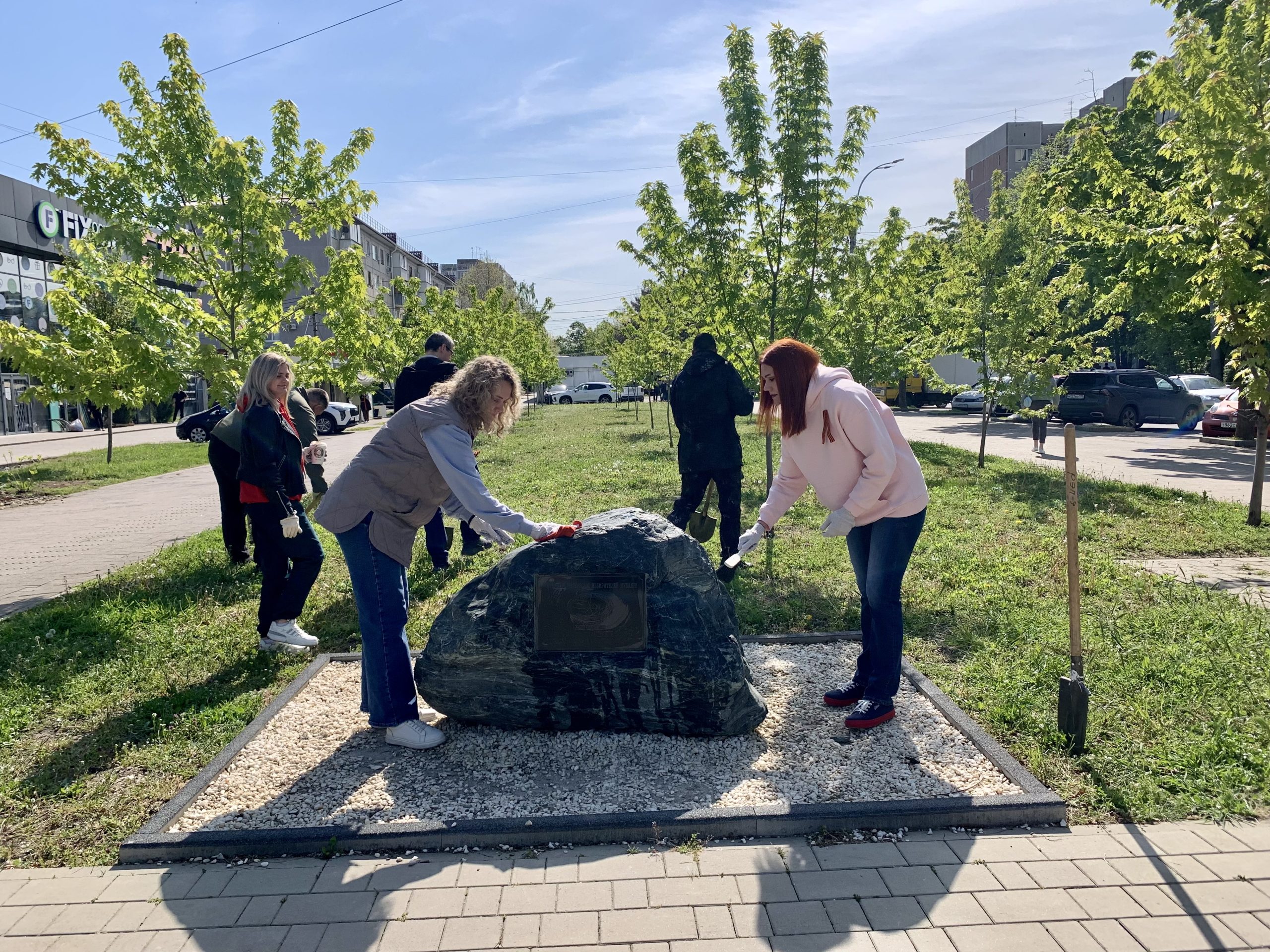 Проведен субботник на аллее, высаженной в честь 30-летия избирательной системы РФ и КК