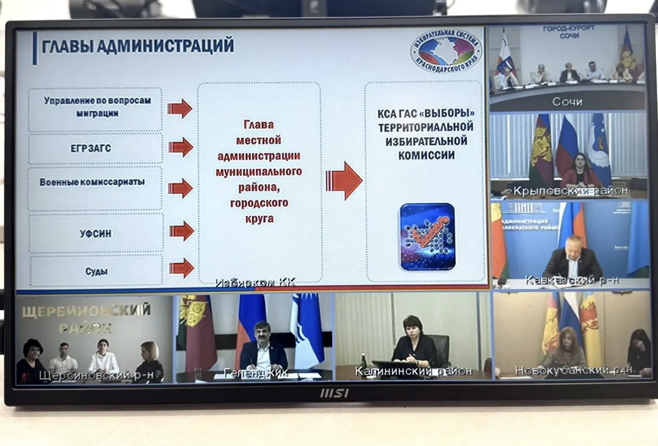 В избирательной комиссии Краснодарского края состоялось совещание с представителями краевых и федеральных органов, осуществляющих регистрационный учет избирателей